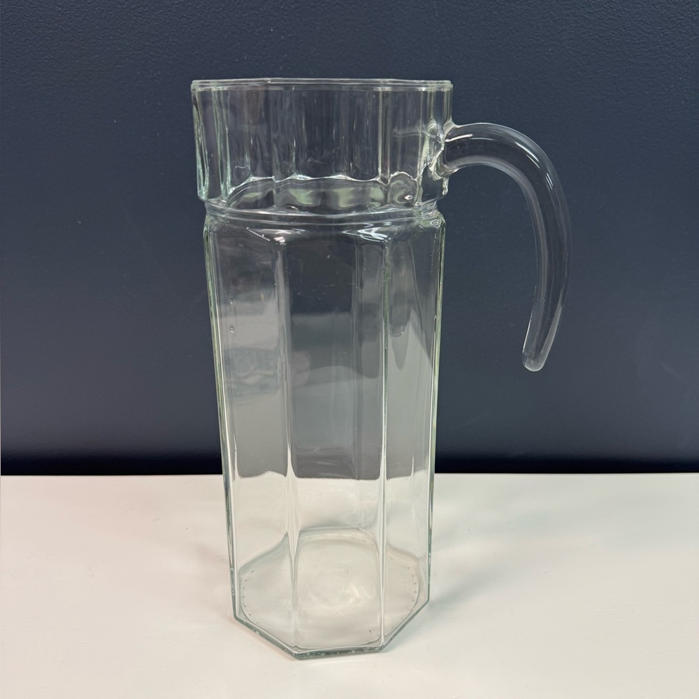 Vintage France Luminarc Octime Clear Glass Pitcher 64 OZ.